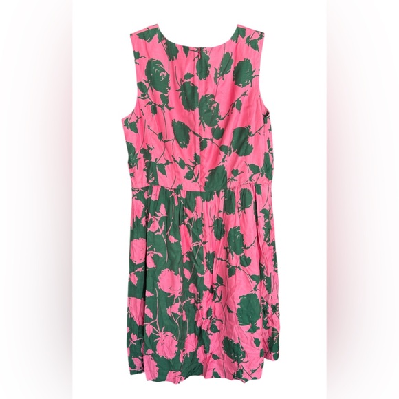 Boden Silk Blend Green & Pink Floral Dress Size 12R - Picture 4 of 7
